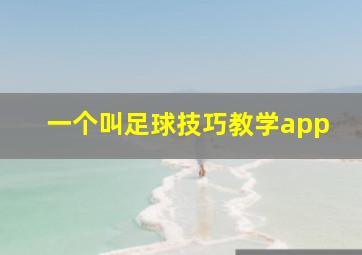 一个叫足球技巧教学app