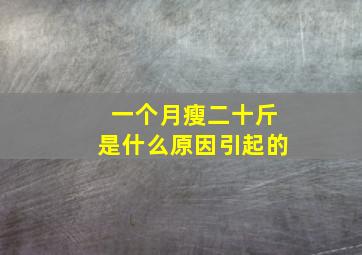 一个月瘦二十斤是什么原因引起的