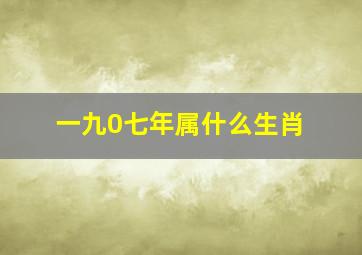 一九0七年属什么生肖