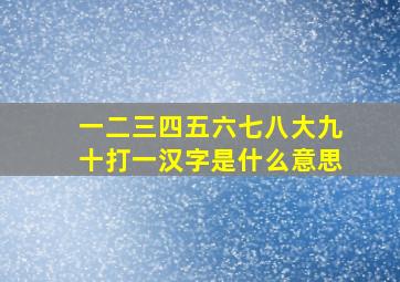 一二三四五六七八大九十打一汉字是什么意思