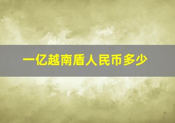 一亿越南盾人民币多少