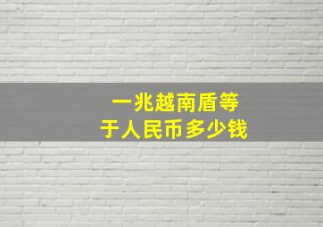 一兆越南盾等于人民币多少钱