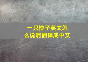 一只橙子英文怎么说呢翻译成中文