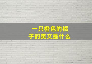 一只橙色的橘子的英文是什么