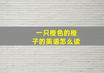 一只橙色的橙子的英语怎么读