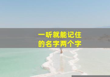 一听就能记住的名字两个字