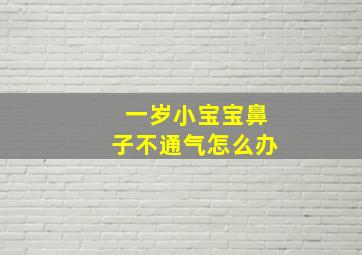 一岁小宝宝鼻子不通气怎么办