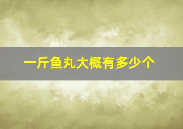 一斤鱼丸大概有多少个