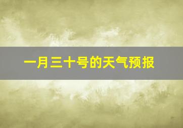 一月三十号的天气预报