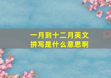 一月到十二月英文拼写是什么意思啊