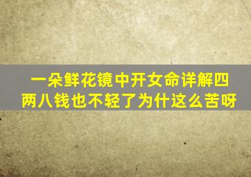 一朵鲜花镜中开女命详解四两八钱也不轻了为什这么苦呀