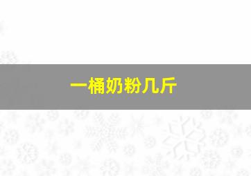 一桶奶粉几斤