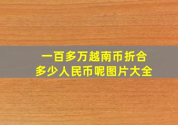 一百多万越南币折合多少人民币呢图片大全