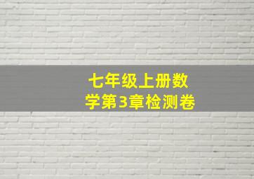 七年级上册数学第3章检测卷