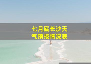 七月底长沙天气预报情况表