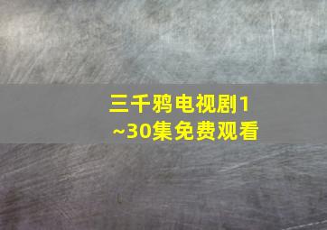 三千鸦电视剧1~30集免费观看