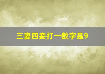 三妻四妾打一数字是9