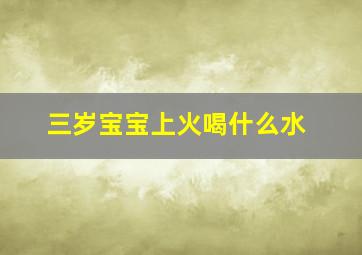 三岁宝宝上火喝什么水