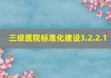 三级医院标准化建设3.2.2.1