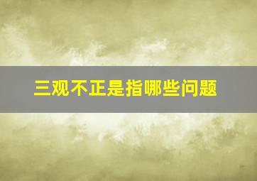 三观不正是指哪些问题