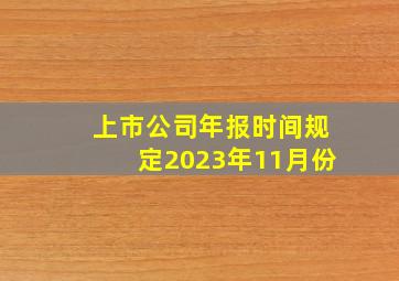 上市公司年报时间规定2023年11月份