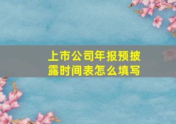 上市公司年报预披露时间表怎么填写