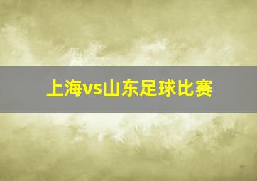 上海vs山东足球比赛