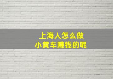 上海人怎么做小黄车赚钱的呢