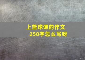 上篮球课的作文250字怎么写呀