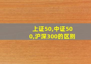 上证50,中证500,沪深300的区别