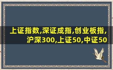 上证指数,深证成指,创业板指,沪深300,上证50,中证500