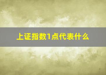 上证指数1点代表什么