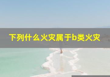 下列什么火灾属于b类火灾