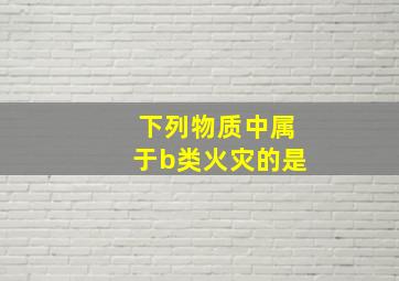 下列物质中属于b类火灾的是