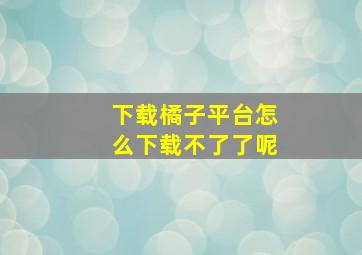 下载橘子平台怎么下载不了了呢