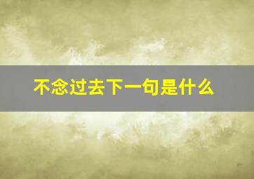 不念过去下一句是什么