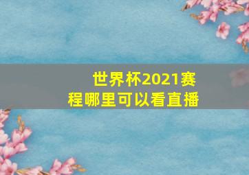 世界杯2021赛程哪里可以看直播