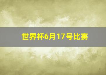 世界杯6月17号比赛