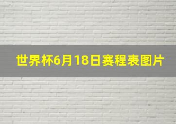 世界杯6月18日赛程表图片