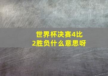 世界杯决赛4比2胜负什么意思呀