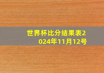 世界杯比分结果表2024年11月12号