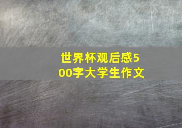 世界杯观后感500字大学生作文