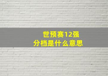 世预赛12强分档是什么意思