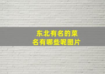 东北有名的菜名有哪些呢图片