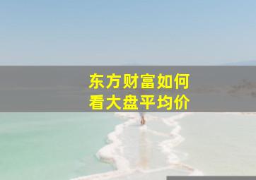 东方财富如何看大盘平均价