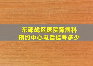 东部战区医院肾病科预约中心电话挂号多少