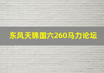 东风天锦国六260马力论坛