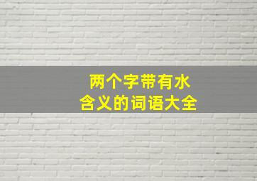 两个字带有水含义的词语大全