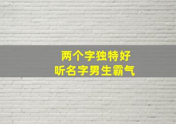 两个字独特好听名字男生霸气