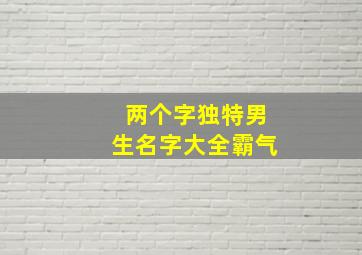 两个字独特男生名字大全霸气